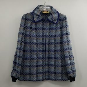 Dillad Womens M Coracle Welsh blue 1960s Vintage pure wool Jacket